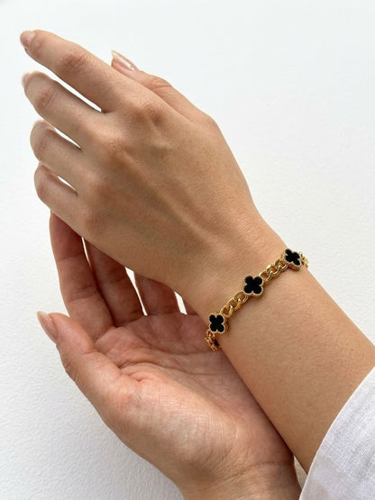 Elegant Black Clover Van Cleef Style Bracelet