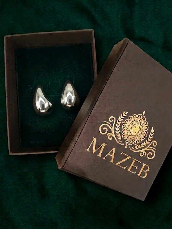 Liquid Silver Sculptural Teardrop Earrings