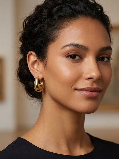 Liquid Gold Sculptural Teardrop Earrings