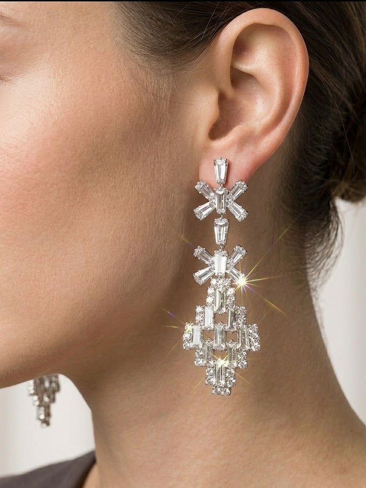 Starlight Baguette Crystal Chandelier Earrings