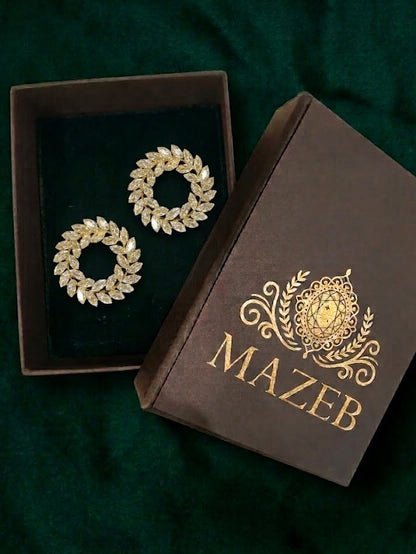 Golden Laurel Marquise Crystal Wreath Earrings