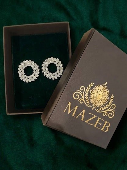 Silver Frost Marquise Crystal Wreath Earrings